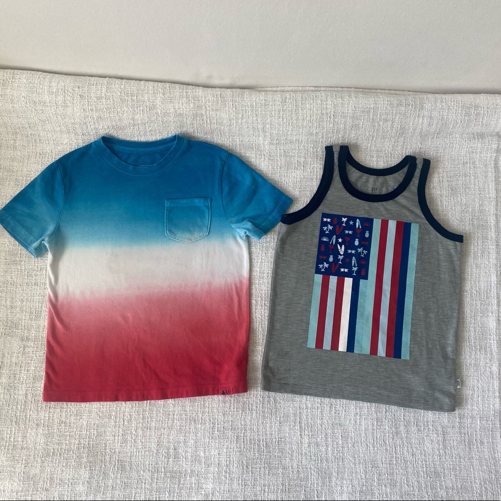 Gap Kids summer shirts 5 years red, white and blue